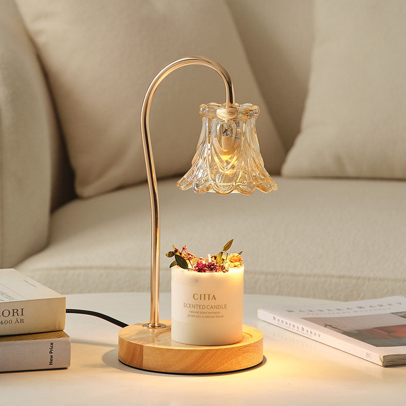Modern Creative Simple Solid Wood Lily 1-Light Table Lamp