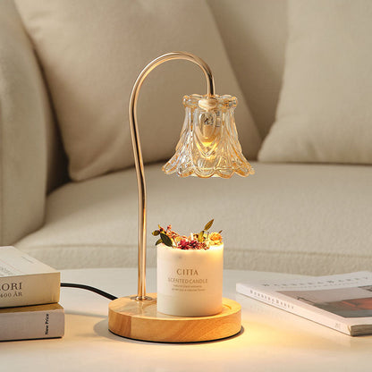 Modern Creative Simple Solid Wood Lily 1-Light Table Lamp