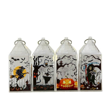 Halloween Pumpkin Portable Skeleton Witch Lantern Decoration Lights