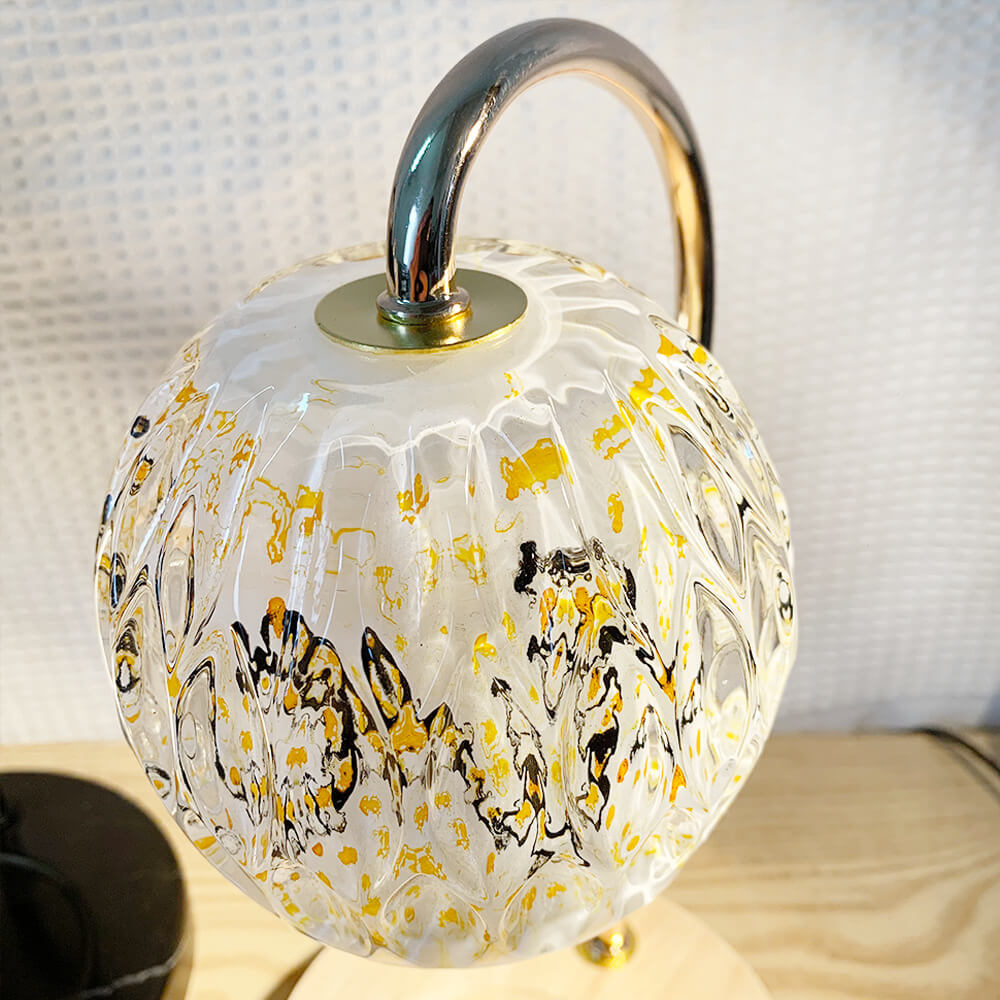 Japanese Style Creative Glass Sphere 1-Light Melting Wax Table Lamp