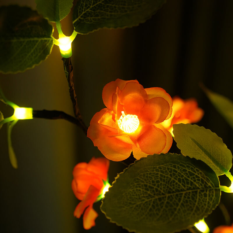 Simulation Peach Blossom Tree Green LED Table Lamp