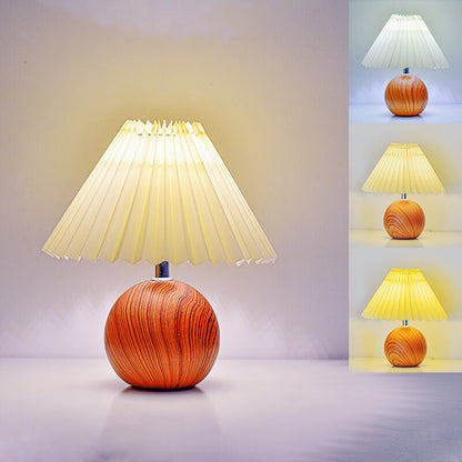 Nordic Vintage Foldable Wooden Ball Base LED Table Lamp