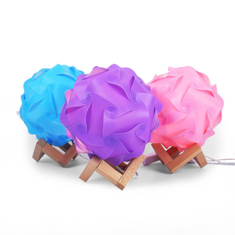 Kreative DIY Round Hydrangea Combination Design LED Night Light Table Lamp