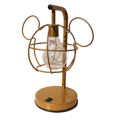 Kreative Mouse Metal Cage LED Decorative Battery Table Lamp
