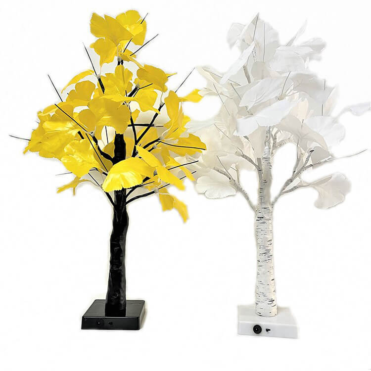 Illuminated Ginkgo Tree Table Lamp USB Battery Decor Light