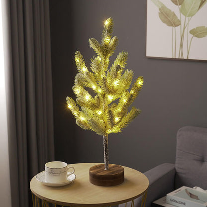Christmas Decorative Cedar Needle Simulated Tree Light Battery Table Lamp
