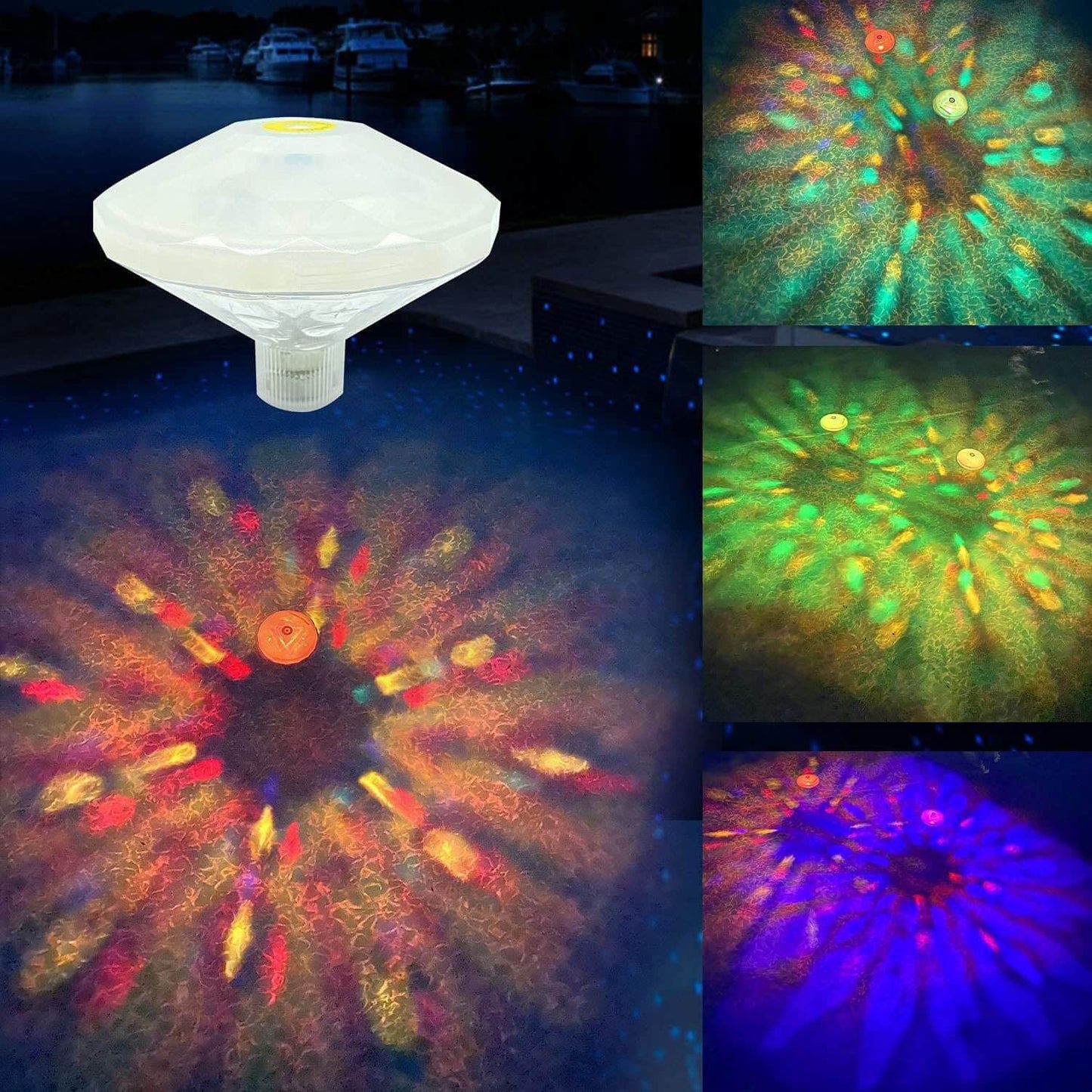 Waterproof RGB LED Diamond-Shaped Night Light Lamp