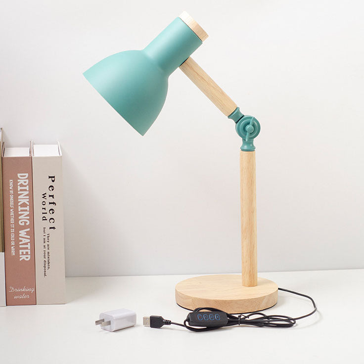 Modern Minimalist Rotatable Wood Iron LED Table Lamp