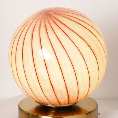Modern Simplicity Glass Iron Ball Stripe Planet LED Rechargeable Table Lamp for Bedroom