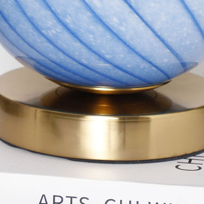 Modern Simplicity Glass Iron Ball Stripe Planet LED Rechargeable Table Lamp for Bedroom