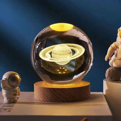 3D Crystal Night Lamp with LED Lighting - Adjustable Brightness