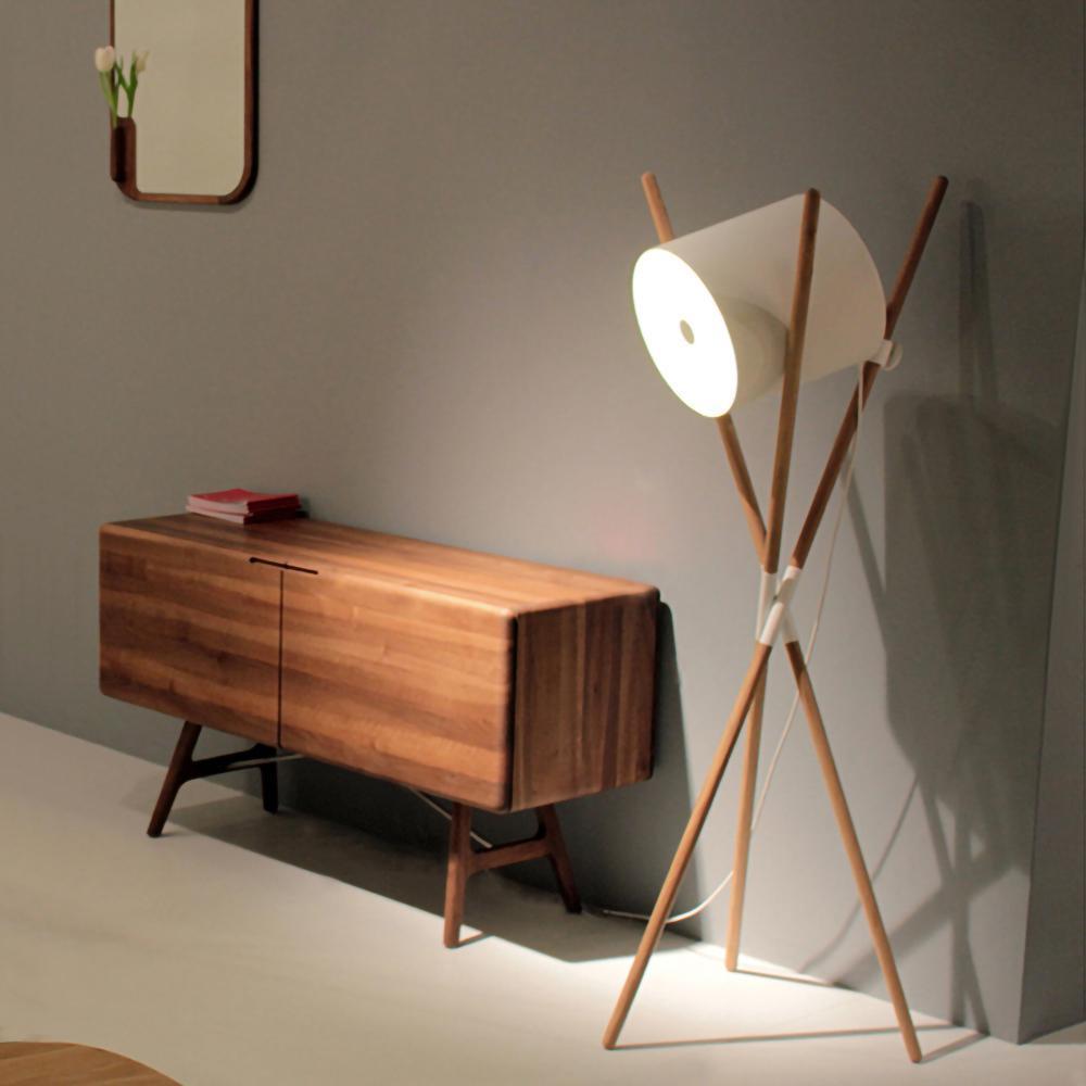 Shift Lamp Floor Lamp - LED Indoor Wood & Metal Design