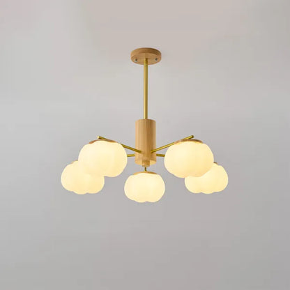 Creative Wooden Cotton Balls Chandelier for Living Room
