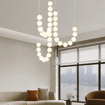Luxury White Necklace Chandelier - Elegant LED Design