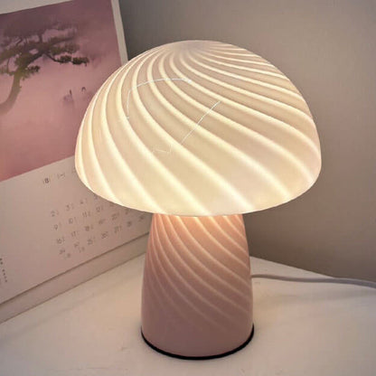 Moderne Minimalistische Mushroom Glass 1-Light Table Lamp