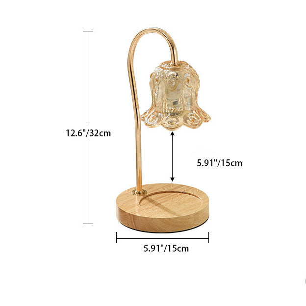 Modern Creative Simple Solid Wood Lily 1-Light Table Lamp