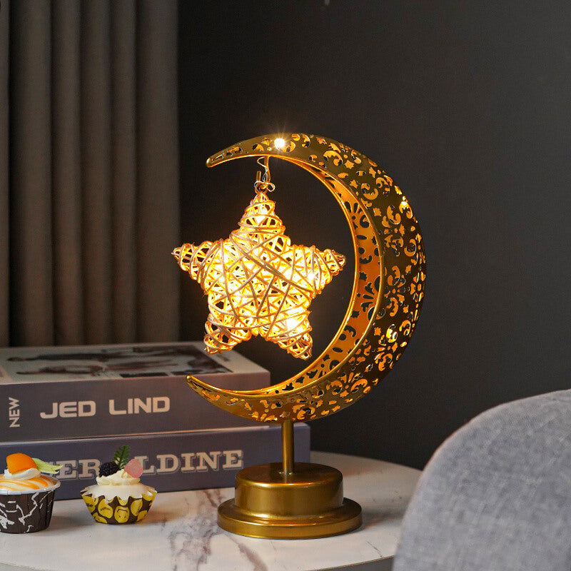 Muslim Festival Iron Moon Light Orb LED Table Lamp