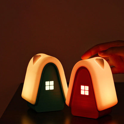 Modern Cartoon Snow House Silicone USB Rechargeable LED Table Lamp