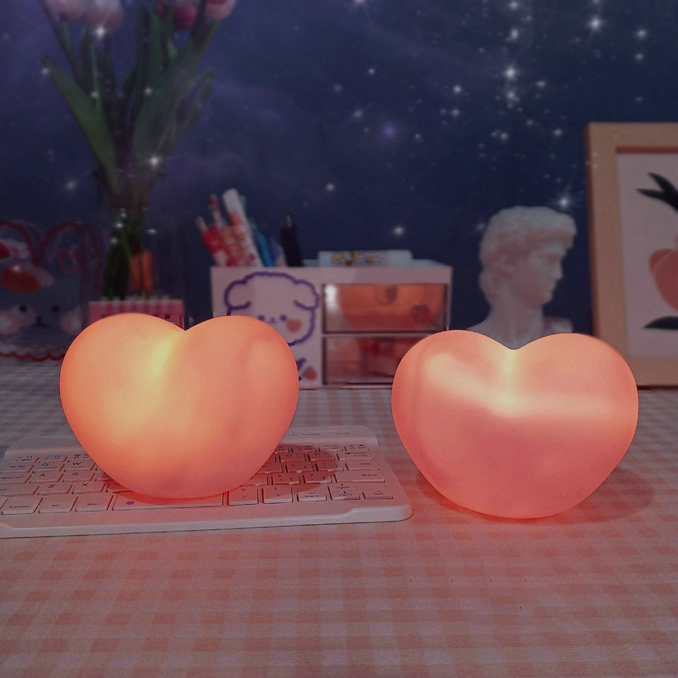 Moderne Silicone Creative Heart LED Night Light Table Lamp