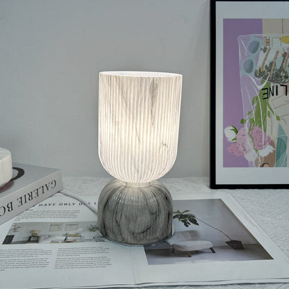 Modern Minimalist Cylinder Funnel Glass 1-Light Table Lamp