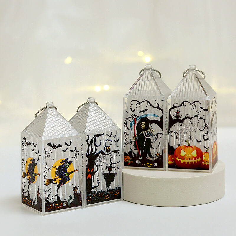 Halloween Pumpkin Portable Skeleton Witch Lantern Decoration Lights