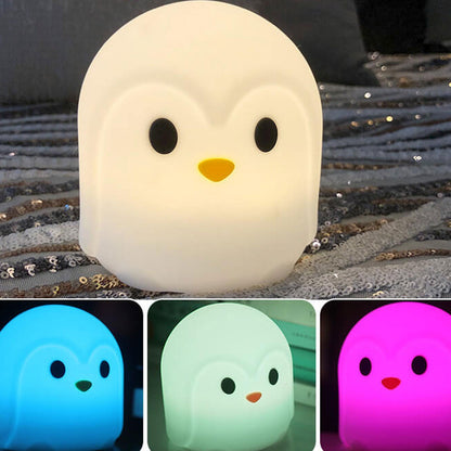 Kreative Bunte Penguin Silicone LED Desk Lamp - USB Rechargeable