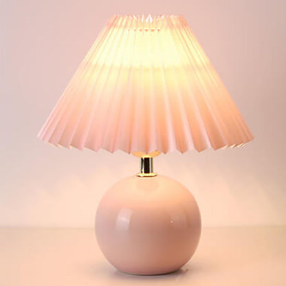 Vintage Fabric Shade Ceramic 1-Light Table Lamp Australia