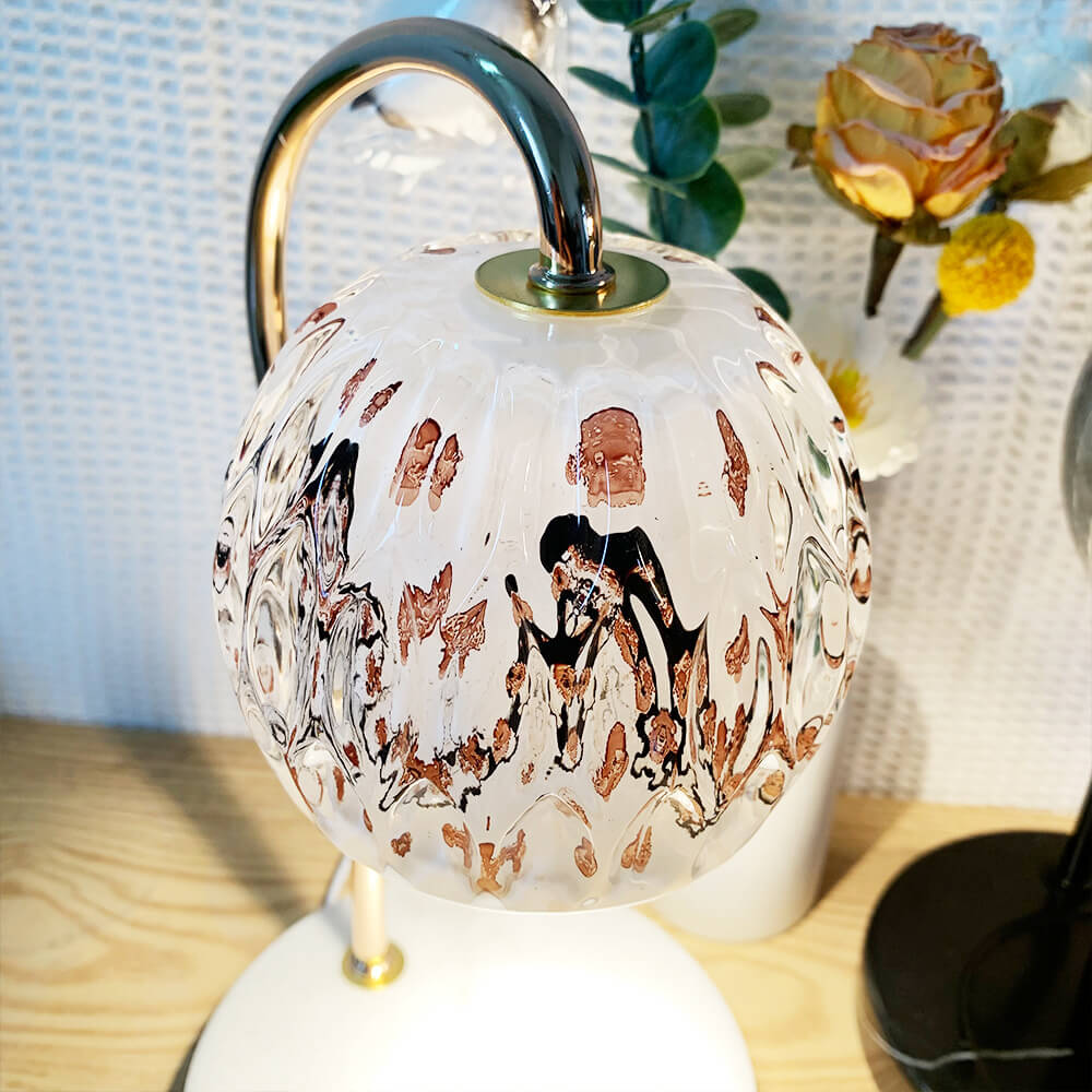 Japanese Style Creative Glass Sphere 1-Light Melting Wax Table Lamp