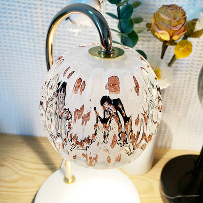 Japanese Style Creative Glass Sphere 1-Light Melting Wax Table Lamp