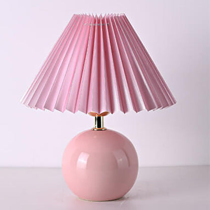 Vintage Fabric Shade Ceramic 1-Light Table Lamp Australia