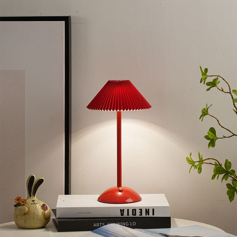 Contemporary Scandinavian Rechargeable Cone LED Table Lamp for Bedroom