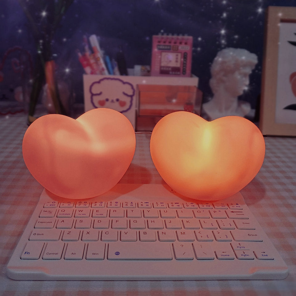 Moderne Silicone Creative Heart LED Night Light Table Lamp