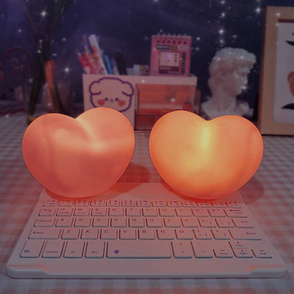 Moderne Silicone Creative Heart LED Night Light Table Lamp