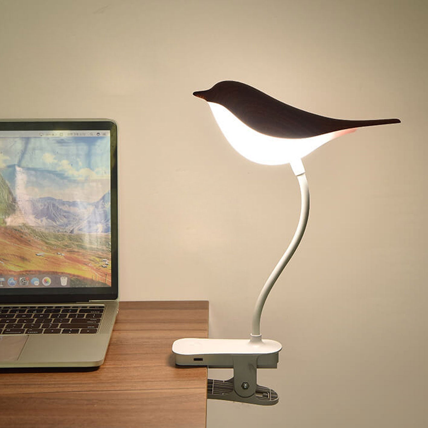 Kreative Vogel Clip USB LED Night Light Table Lamp