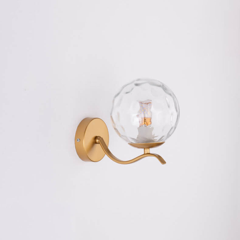 Luxus Iron Holder Spherical Glass Shade 1-Light Wall Sconce