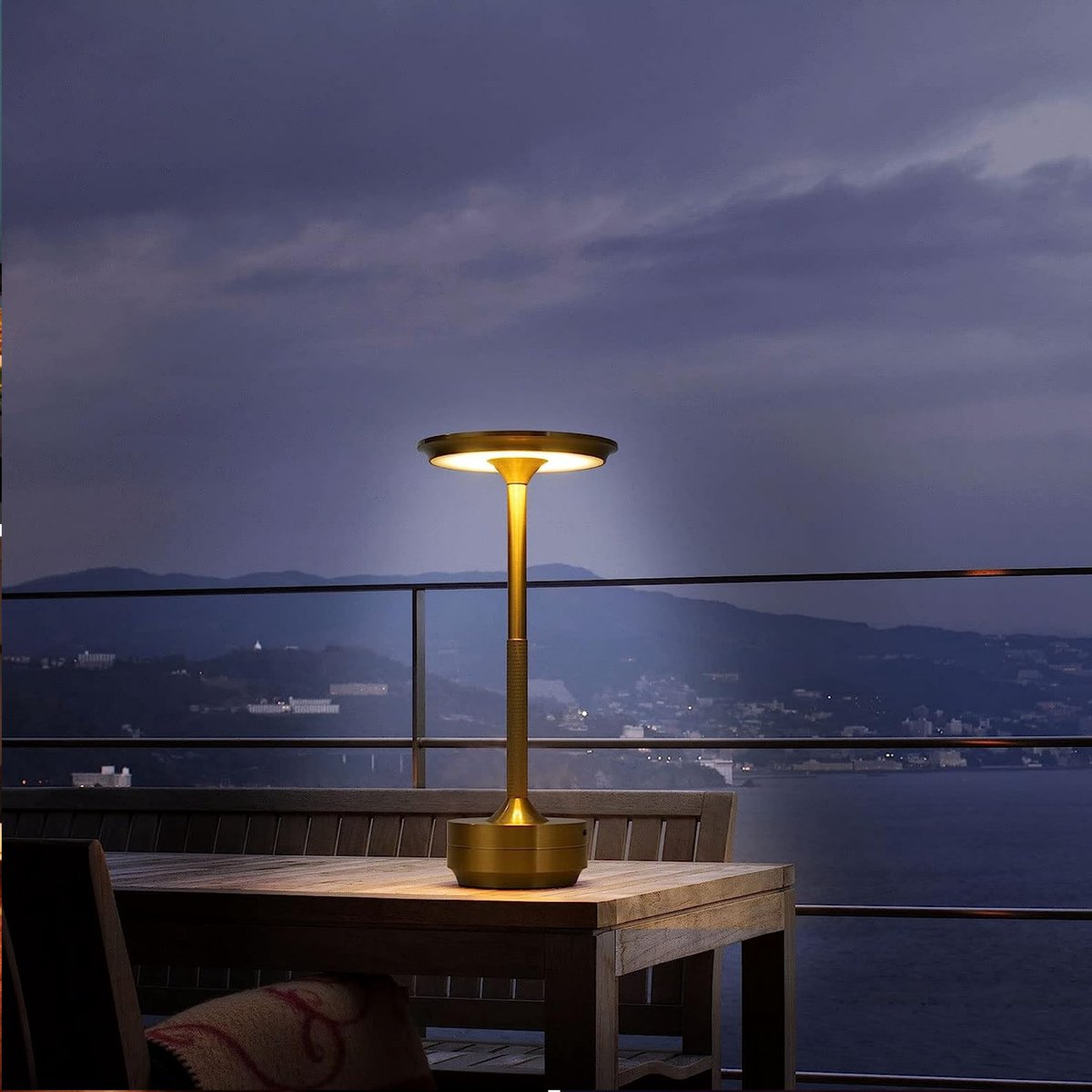 Elegant and Refined Table Lamp with LED Gold Finish