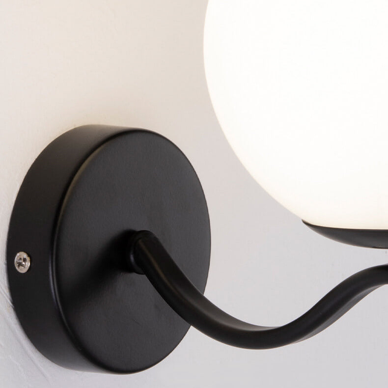 Luxus Iron Holder Spherical Glass Shade 1-Light Wall Sconce