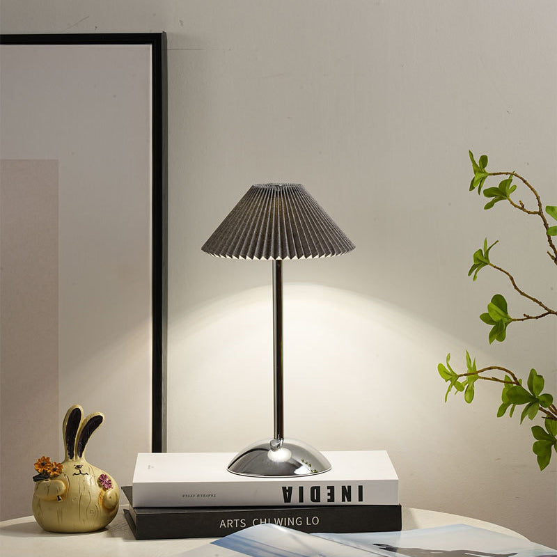 Contemporary Scandinavian Rechargeable Cone LED Table Lamp for Bedroom