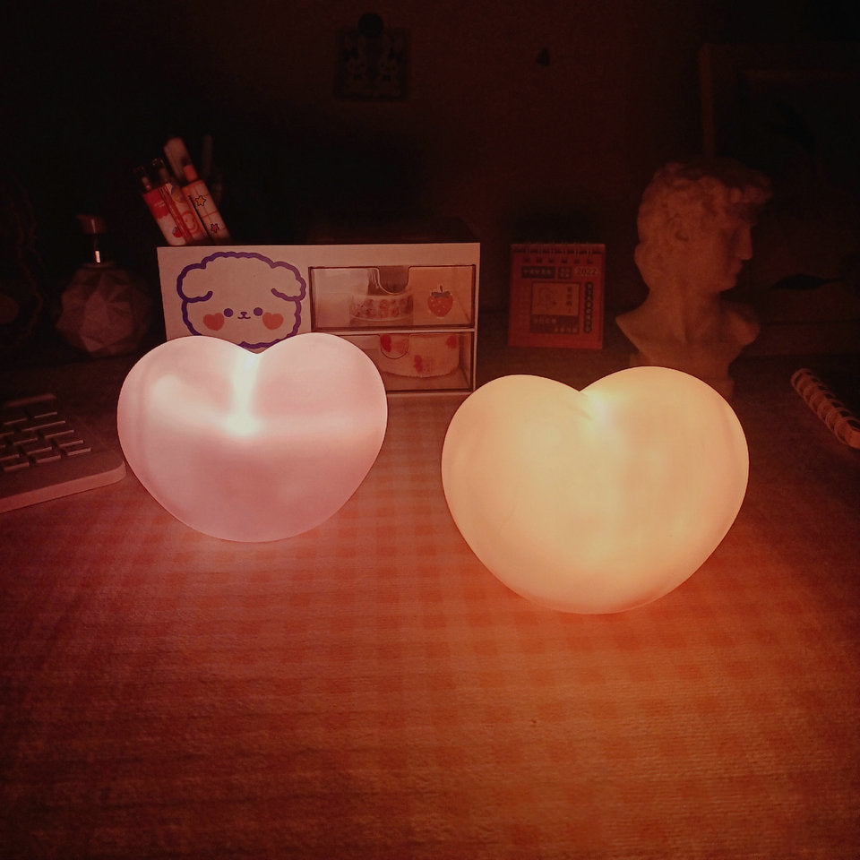 Moderne Silicone Creative Heart LED Night Light Table Lamp