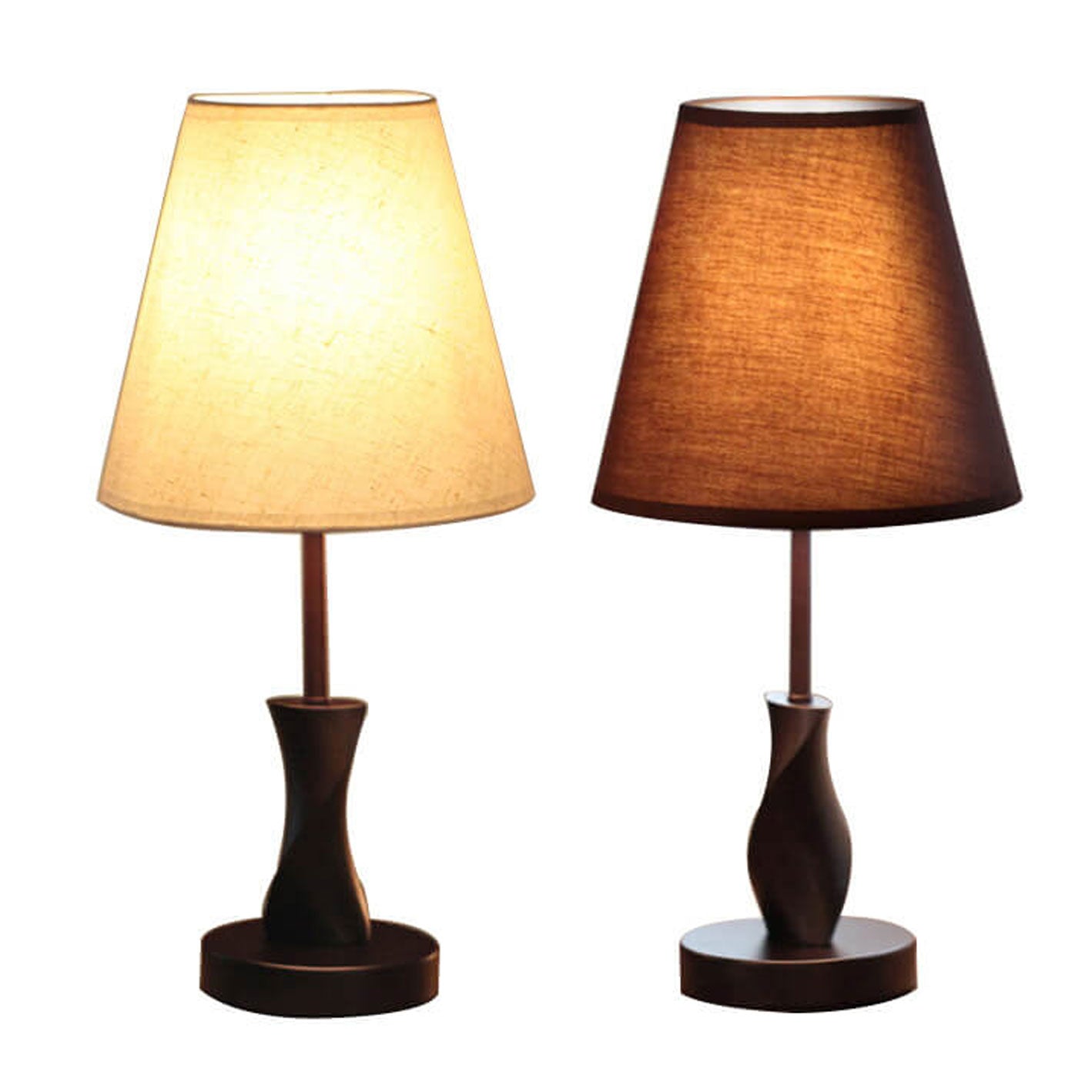 Moderne Minimalistische Solid Wood Fabric 1-Light Table Lamp