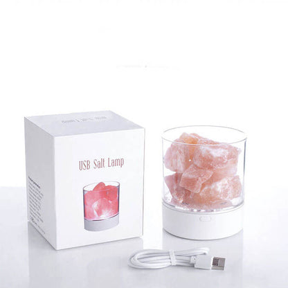 LED Salt Lamp Flame Cup Night Light Table Lamp - Multicolor