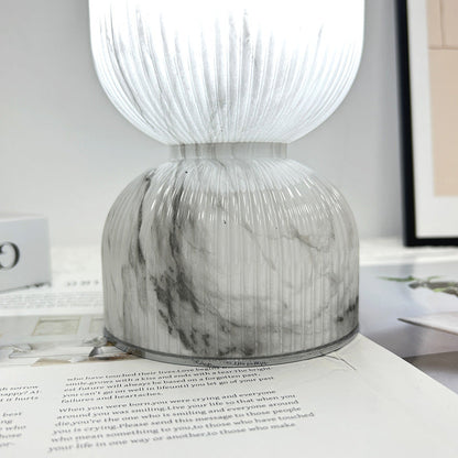 Modern Minimalist Cylinder Funnel Glass 1-Light Table Lamp