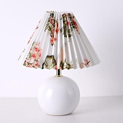 Vintage Fabric Shade Ceramic 1-Light Table Lamp Australia