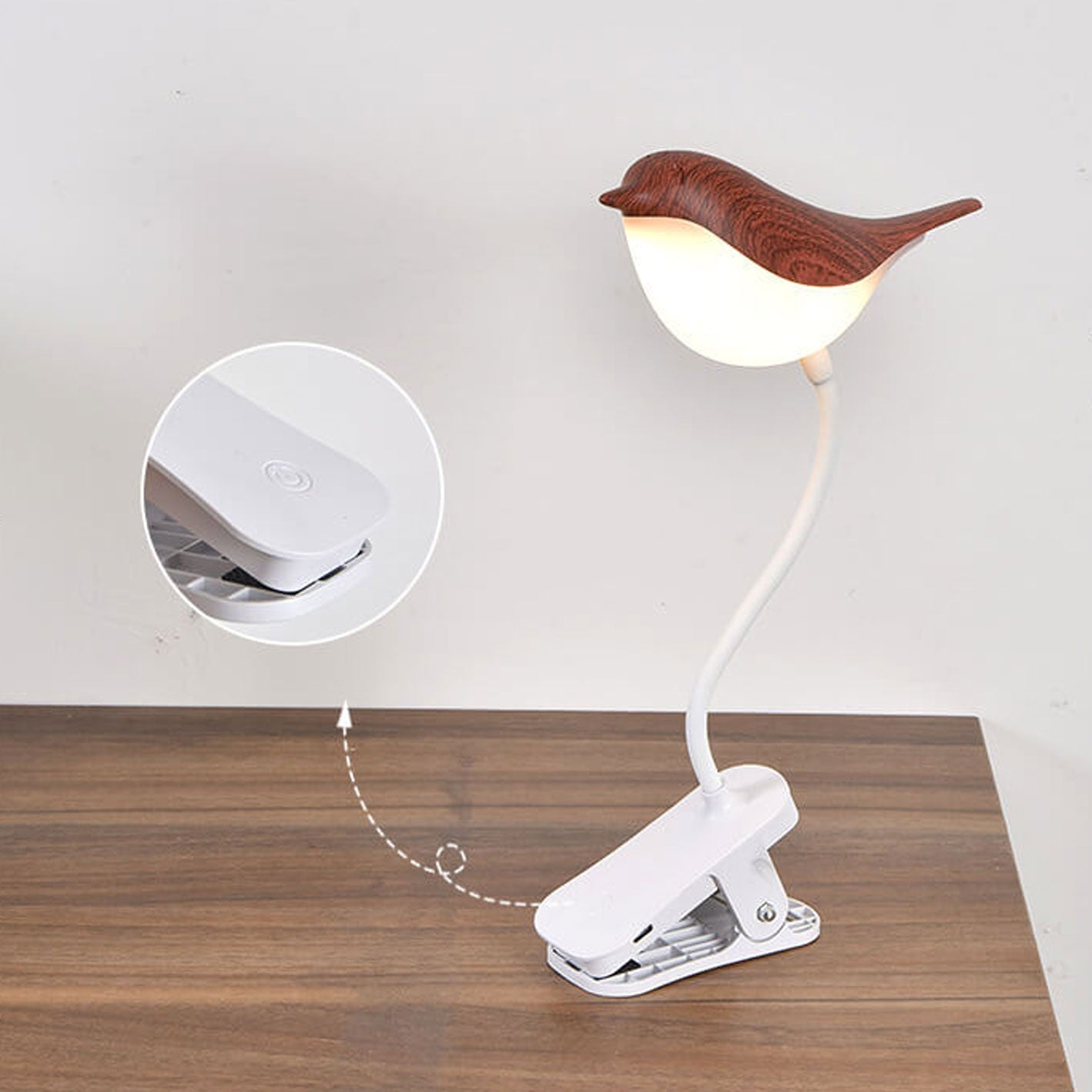 Kreative Vogel Clip USB LED Night Light Table Lamp