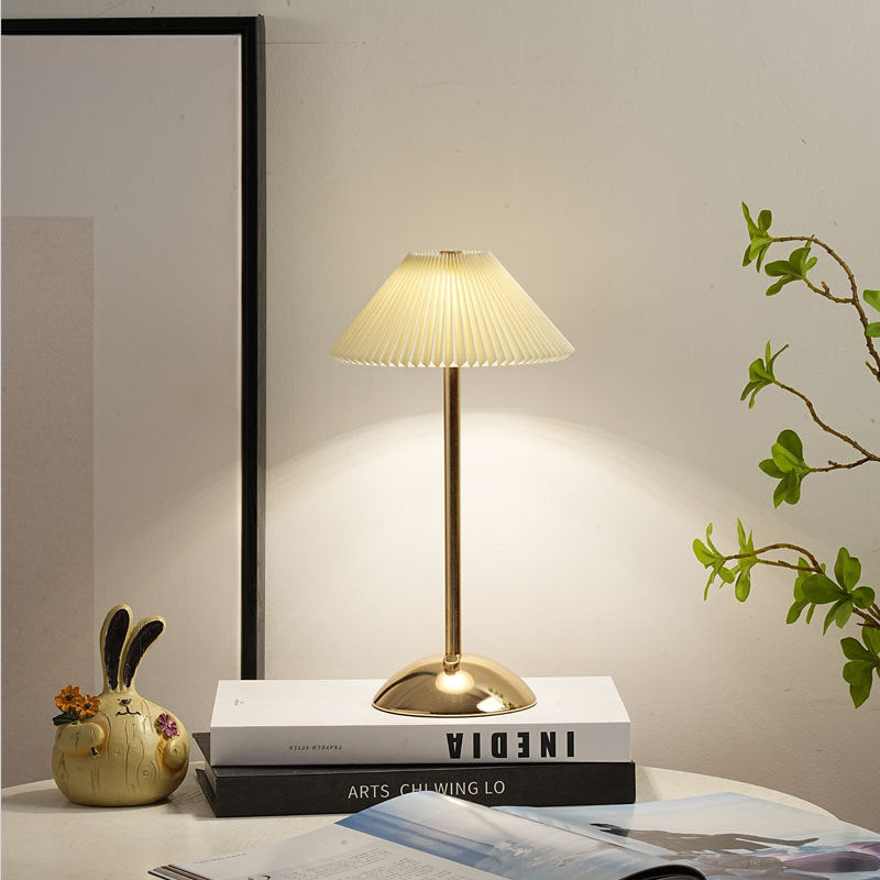 Contemporary Scandinavian Rechargeable Cone LED Table Lamp for Bedroom