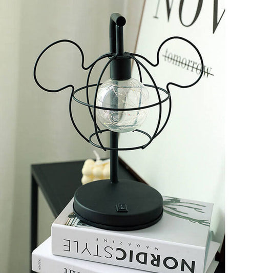 Kreative Mouse Metal Cage LED Decorative Battery Table Lamp