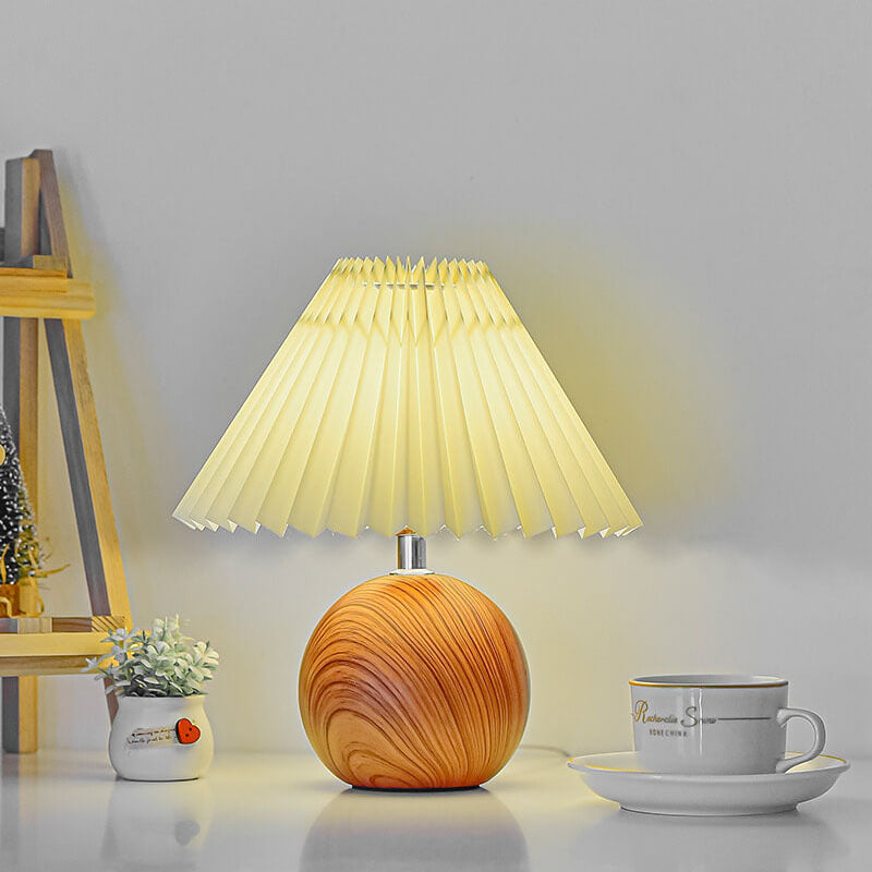 Nordic Vintage Foldable Wooden Ball Base LED Table Lamp