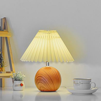 Nordic Vintage Foldable Wooden Ball Base LED Table Lamp