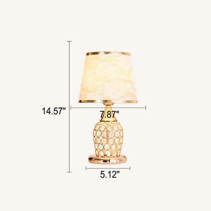 European Crystal Fabric Creative Pattern Design 1-Light Table Lamp