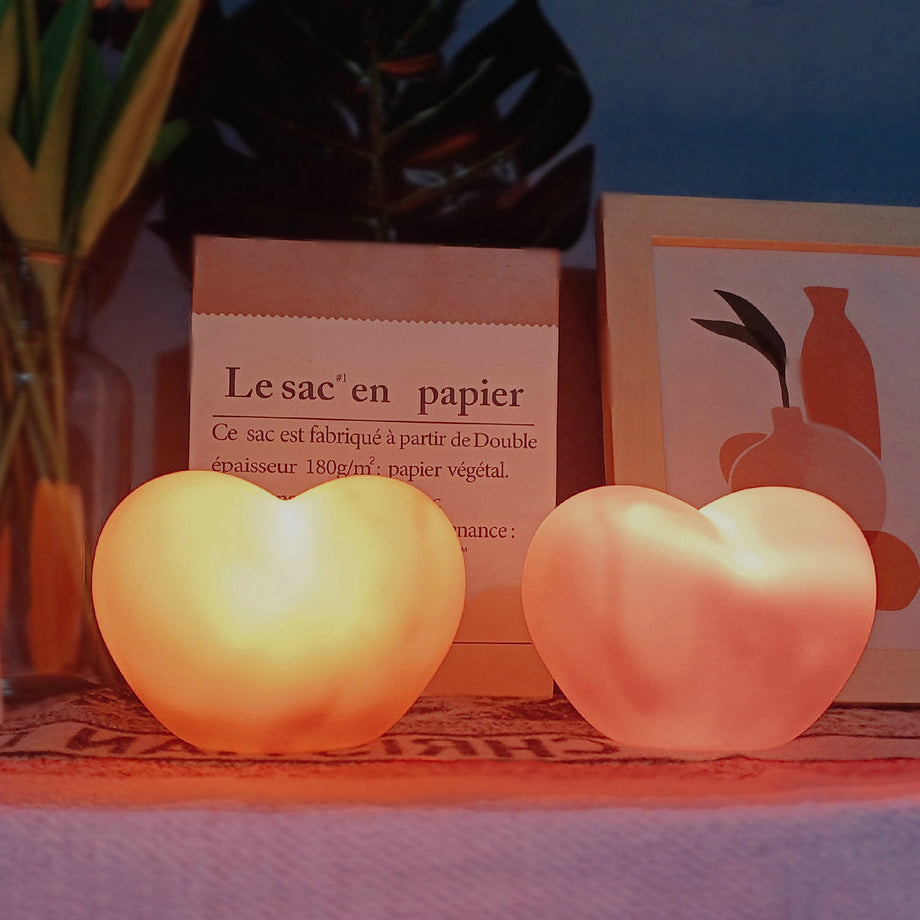 Moderne Silicone Creative Heart LED Night Light Table Lamp